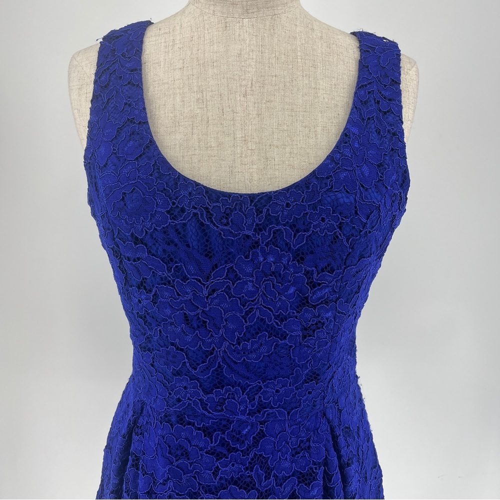 REVIEW Blue Lace Fit & Flare Dress - Picture 2 of 11